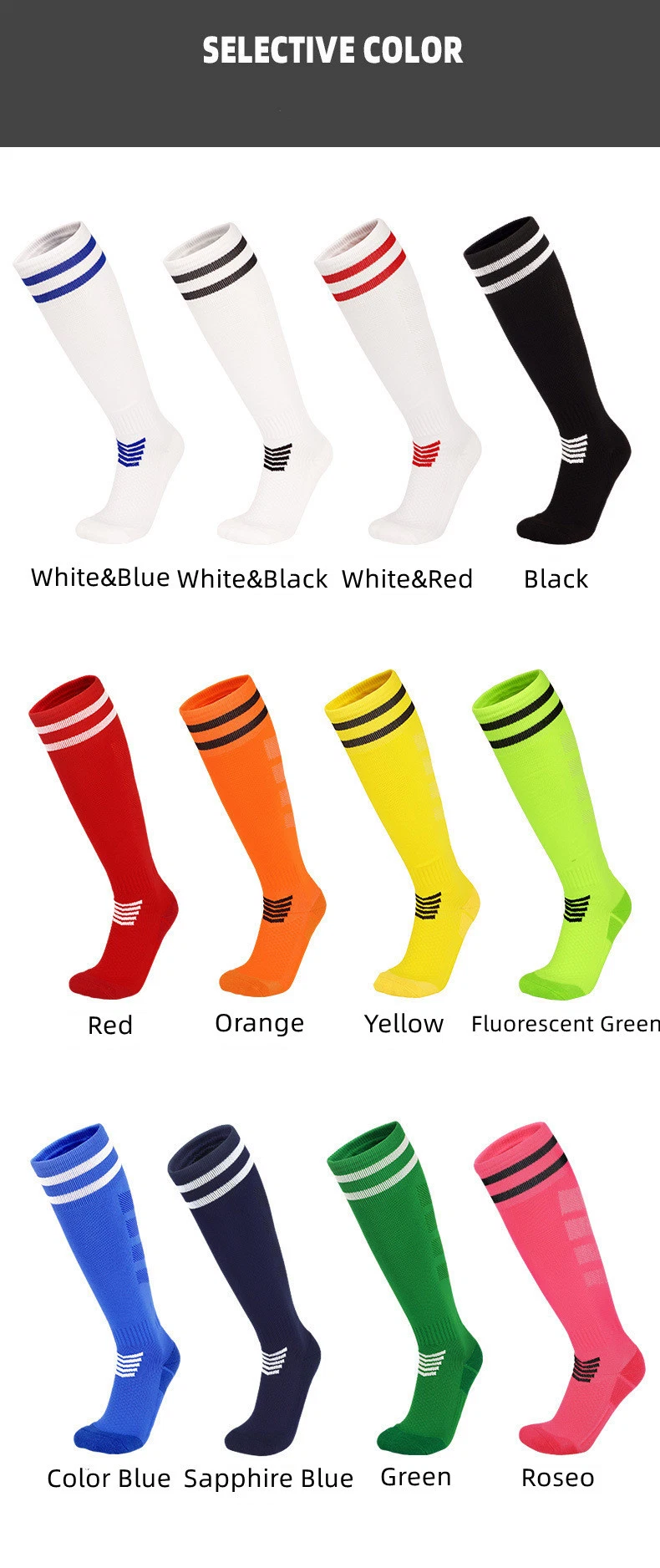 Football Socks Long Tube Leggings Cotton Socks Stocking Clothes Soccer Socks for Adult and Children for Sports