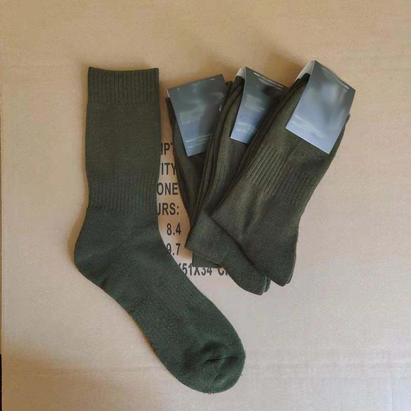 100 Cotton Man Outdoor Winter Sporting Wholesale Custom High Quality Army Green Combat Tactical Thermal Crew Socks
