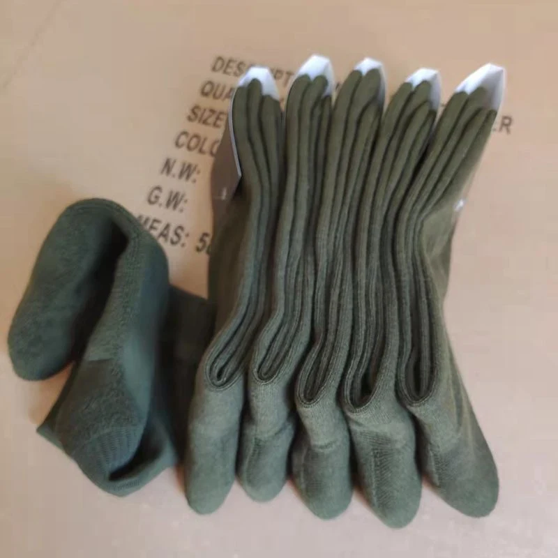 100 Cotton Man Outdoor Winter Sporting Wholesale Custom High Quality Army Green Combat Tactical Thermal Crew Socks