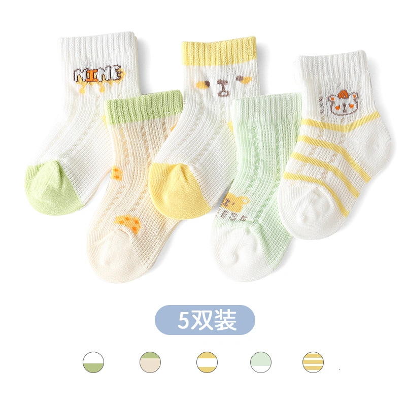 Wholesale Children&prime;s Cartoon Mesh Breathable Non-Slip Baby Antibacterial Socks