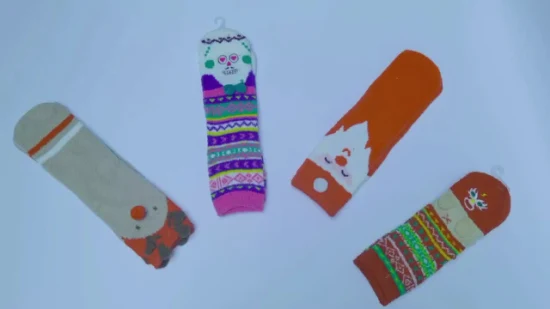 Christmas Warm Cute Deer Cartoon Pattern Coral Fleece Indoor Socks for Women