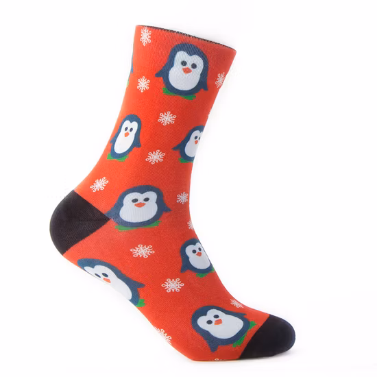 Christmas Festival Unisex Customized Digital Printed Socks Red